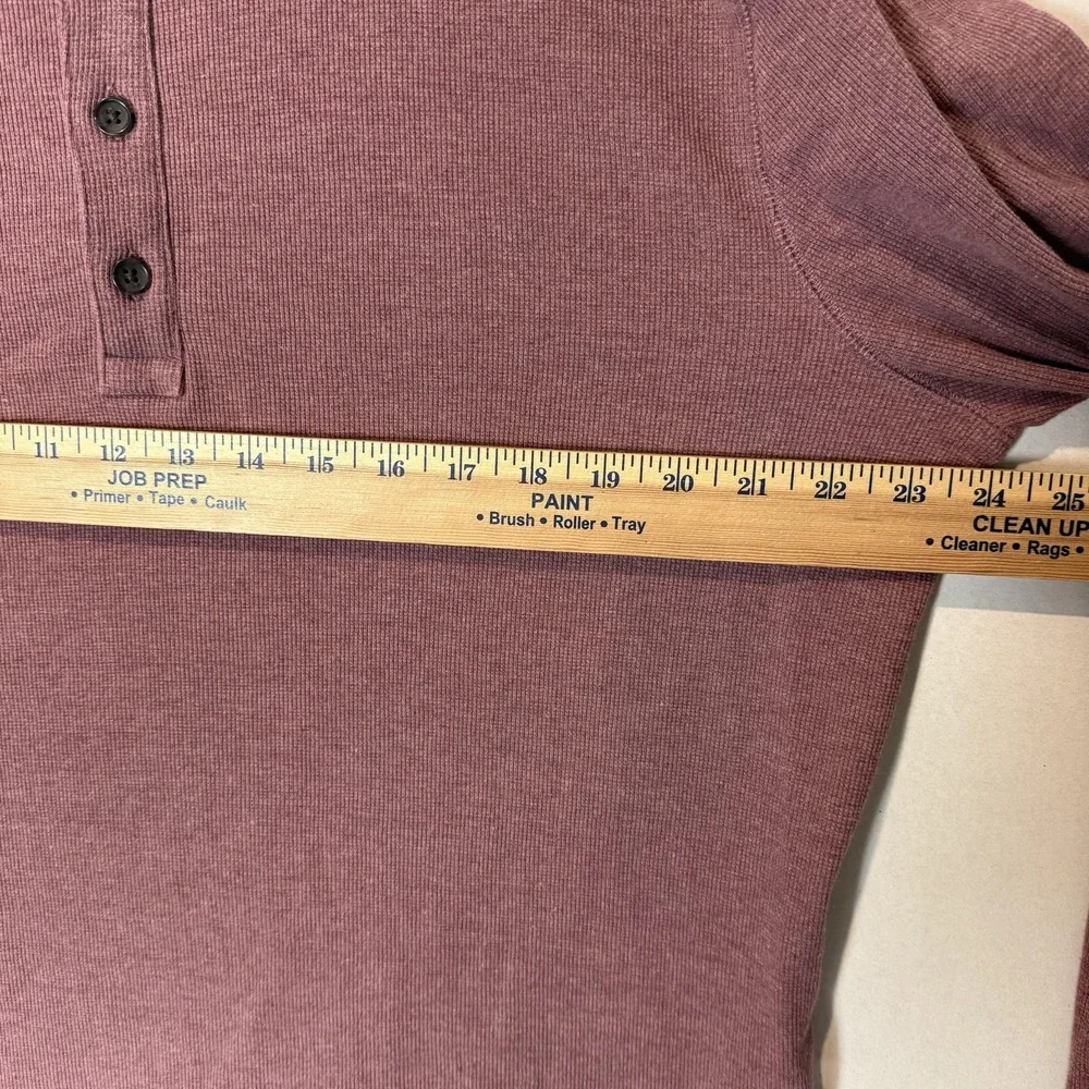 Banana Republic Shirt Mens XL Red‎ Thermal Long Sleeve Henley Tee Cotton